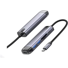Адаптер McDodo Adapter USB-C to USB-C+2xUSB3.0+HDMI+SD Grey (HU-7740): Колір серый