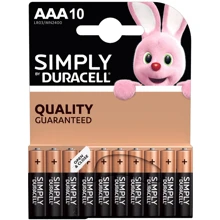 Батарейки лужні Duracell Simply AAA LR3, 10шт (5000394021051): undefined undefined
