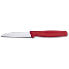 Кухонный нож Victorinox Paring волнистый с красн. ручкой 8см (5.0431): Лезвие нержавеющая сталь