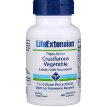 Life Extension Triple Action Cruciferous Vegetable Extract with Resveratrol 60 Veg Caps Растительный экстракт с ресвератролом: Тип Ресвератрол