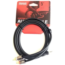 Готовый кабель D'addario PW-MP-05 Custom Series Dual RCA to 3.5 Stereo Mini Jack Cable (1.5m): Производитель D'addario