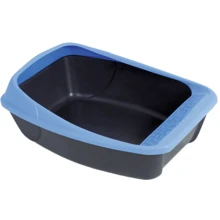 Туалет для котов MPS Virgo Dark Grey/Blue с рамкой 52х39х20 см (8022967012751): Вид Открытый