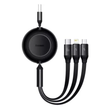 Кабель Baseus Cable USB-C to Micro USB/Lightning/Type-C Bright Mirror 2 Series 66W 1.1m Black (CAMJ010101): Тип USB-C - Lightning/microUSB/USB-C