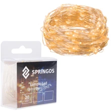 Гирлянда на батарейках Springos 1.9 м 20 LED CL0005 Warm White: Тип Линейная