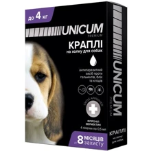 Капли от блох, клещей и гельминтов Unicum Complex Рremium для собак 0-4 кг (UN-031): Тип Капли
