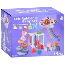 Набір для розвитку 4в1 Soft Rubber Baby Set 19 елементів (1281): Тип детская головоломка