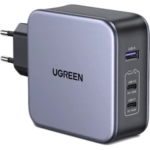 Зарядное устройство Ugreen Wall Charger 2xUSB-C+USB CD289 GaN 140W with USB-C Cable Gray (90549): Особенности Быстрая зарядка, USB-C, Power Delivery (PD)