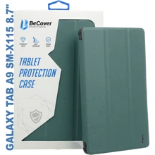Аксесуар для планшетних ПК BeCover Case Book Soft Edge з Pencil Mount Dark Green для Samsung X115 Galaxy Tab A9 (710357): Колір зелений