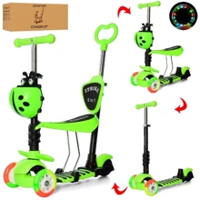 Самокат 5в1 iTrike Maxi JR 3-026-C-GR (green): Количество колес 3