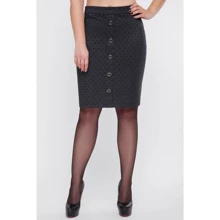 Юбка FashionUp YUB-1054A 50 серая карандаш до середины бедра: Материал Трикотаж
