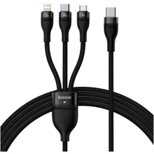 Кабель Baseus Cable USB-C to Micro USB/Lightning/Type-C Flash Series 2 Fast Charging C 100W 1.5m Black (CASS030201): Тип USB-C - microUSB, USB-C - Lightning/USB-C