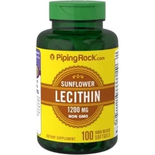 Piping Rock Sunflower Lecithin NON GMO 1200 mg 100 softgels Лецитин из подсолнечника БЕЗ ГМО: Тип Лецитин