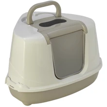 Туалет Moderna Flip Cat угловой для кошек 56x45x39 см серый (C250330): Вид Закрытый