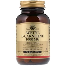 Solgar Acetyl L-Carnitine 1000 mg 30 Tablets L-Карнитин: Тип L Карнитин
