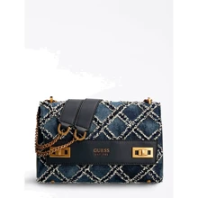 Женская сумка через плечо Guess Katey Flap Shoulder Bag синяя (HWQD7870190-DMU): Пол Женский