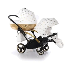 Универсальная коляска для двойни 2 в 1 Junama Glow Duo Slim 02, белый с золотым (J-G-DUOs-02): Тип коляски Коляска для двойни
