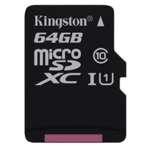 Карта памяти Kingston 64GB microSDXC Class 10 UHS-I U1 (SDCS/64GBSP): Тип карты microSDXC