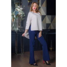 Блуза FLFashion Шайа БТШ 0334 44 бежевая с рукавом 7/8: Сезон Демисезон