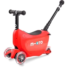Самокат MICRO Mini2go Deluxe Plus – Красный (до 50 kg, до 20 kg с сидением, 3-х кол.) MMD032: Количество колес 3