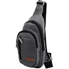 Мужская сумка-слинг DNK Leather темно-серая (DNK-JOKER№4-BAG-10): Пол Мужской