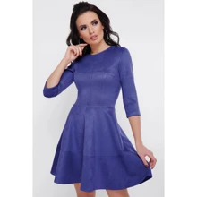 Платье FashionUp PL-1673A 42 фиолетовое повседневное до середины бедра: Состав Полиэстер, Хлопок