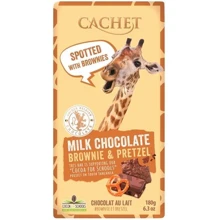 Шоколад Cachet молочний, брауні та крендель, 180г: Вага, г 180