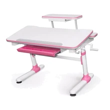 Стол Evo-kids Duke Pink с полкой (арт.Evo-501 P+полка Evo-513) - столешница белая / вставки розовые: Тип Парта