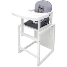 Стульчик-трансформер Babyroom Пеппи-240 белый серый / графит (сова) (681011): Тип трансформер