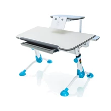 Стол Mealux Orion Blue с полкой (арт.BD-107 BL+полка BD-S50) - столешница береза / цвет пластика голубой: Тип Парта
