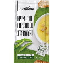 Упаковка Крем-суп Любисток гороховый с крутонами 12х20 г (УП4820241583300): Технология Сушка