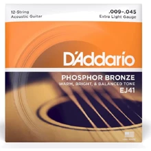 Струна для гитар Комплект струн D'addario EJ41 Phosphor Bronze 12-String Еxtra Light (09-45): Тип Комплект струн