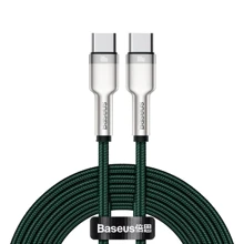 Кабель Baseus Cable USB-C to USB-C Cafule Metal 100W 2m Green (CATJK-D06): Тип USB-C - USB-C