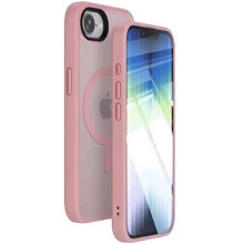 Чехол для iPhone Mobile Case TPU+PC Metal Buttons with MagSafe Colorful Pink for iPhone 16e: Цвет розовый