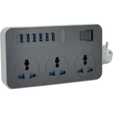 Сетевой фильтр Voltronic TВ-Т09, 3роз, 6*USB Black (ТВ-Т09-Black): Количество розеток, шт 3