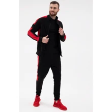 Спортивний костюм ISSA PLUS SG-15 54 чорний / червоний: Вид Спортивные костюмы