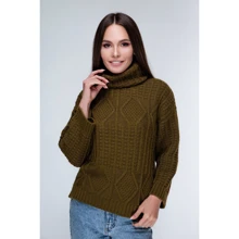 Свитер Sewel SW444 42-44 хаки с высокой горловиной: Сезон Зима