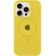 Чехол для iPhone Mobile Case Silicone Full Protective with MagSafe Yellow for iPhone 15 Pro Max: Цвет желтый