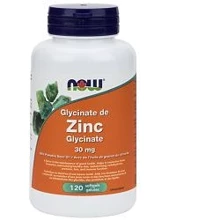 NOW Foods ZINC GLYCINATE 30 mg 120 SGELS Цинк глицинат: Тип Цинк