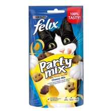Лакомство FELIX Party Mix Сырный Микс для взрослых кошек со вкусом чеддера, гауды и эдамера 60 г (7613034590718): Вид Снеки