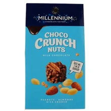 Конфеты Millennium Choco Crunch шоколадные молочные с арахисом миндалем и рисовыми шариками 100 г (4820240031154): Вес, г 100