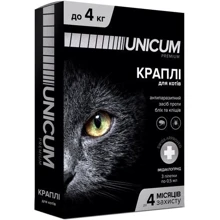 Капли от блох и клещей Unicum Premium для котов 0-4 кг имидаклоприд 10% (UN-004): Тип Капли