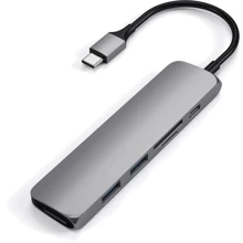 Адаптер Satechi Adapter USB-C to micro SD+SD+2xUSB3.0+USB-C Space Grey (ST-SCMA2M): Колір сірий