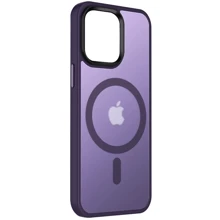 Чехол для iPhone Mobile Case TPU+PC Metal Buttons with MagSafe Colorful Dark Purple for iPhone 14: Цвет фиолетовый