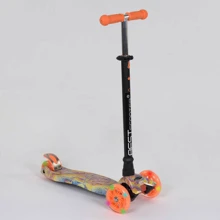Самокат трехколесный MAXI "Best Scooter" пластмассовый, трубка руля алюминиевая Orange/Black (83269): Количество колес 4