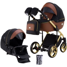 Коляска 2 в 1 Adamex Luciano Polar (Gold) Y800 коричневый (кожа) — черный (623408): Тип коляски универсальная коляска (2-в-1)
