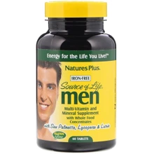 Nature's Plus Multi-Vitamin and Mineral Source of Life Men Витамины для мужчин без железа 60 таблеток: Тип Мультивитамины