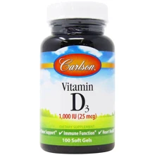 Carlson Labs Vitamin D3 1000 IU Витамин D3 100 мягких капсул: Тип Витамин D