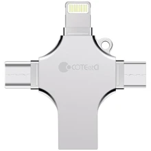 USB-флешка COTEetCI 128GB 4-in-1 Zinc Alloy iUSB Silver (CS5129-128G)
