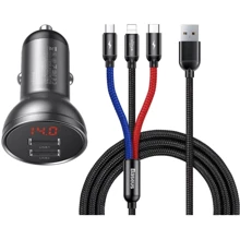 Зарядное устройство Baseus Car Charger Digital Display Dual 24W with Primary Colors 3-in-1 Gray (TZCCBX-0G): Особенности Быстрая зарядка