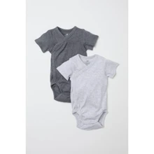 Боді H & M 62758081 74 см сіре (2 шт.): Стать унісекс